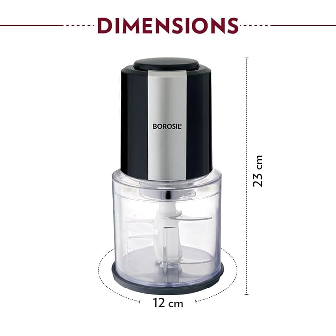 300 Watts Electric Chopper for Kitchen, Twin Blade Technology, 600 ml 'chop-n-store' plastic bowl with lid, Vegetable Chopper, Cutter, Chop, Mince, Dice, Whisk, Blend