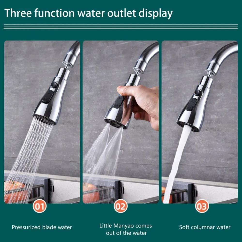 3 Modes Kitchen Sink Faucet- Detail clean and fast fill in. Ring Shower