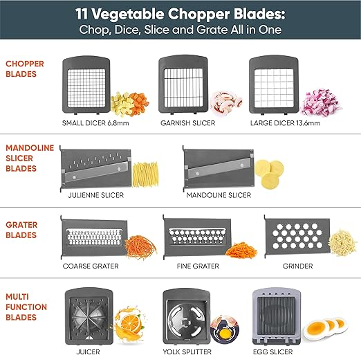 Vegetable Chopper Slicer Onion Dicer, Multi 22-in-1 Veggie