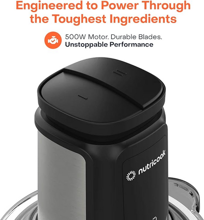 KitchenHub 2+2 L XXL Glass & SS Chopper and Mincer,500W - Pulse & 2 speeds, 2-Removable 4 SS -Blade for Chopping, Ice Crushing, Meat Mincing, Grinding, Pureeing & more - BLk, 2 Yr Warranty